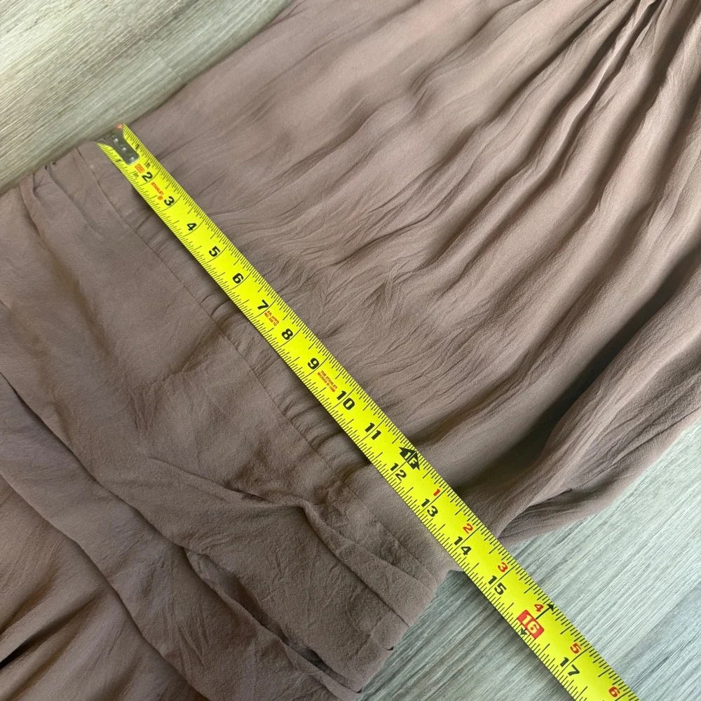 Vintage Y2K Bebe Silk Halter Handkerchief Hem Dress Brown XS Asymmetrical - Picture 14 of 15